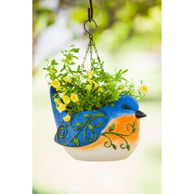 Pot à fleurs suspendu en résine Uthyr Blue Jay Portly