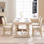 Of 2 Upholstered French Dining Chairs, Round Back, Comfortable High - Back Seating, Solid Wood Frame, Easy To Assemble, Disassemblable And Stackable, Beige With Rolling Rope Edge Sealing Wire Drawing