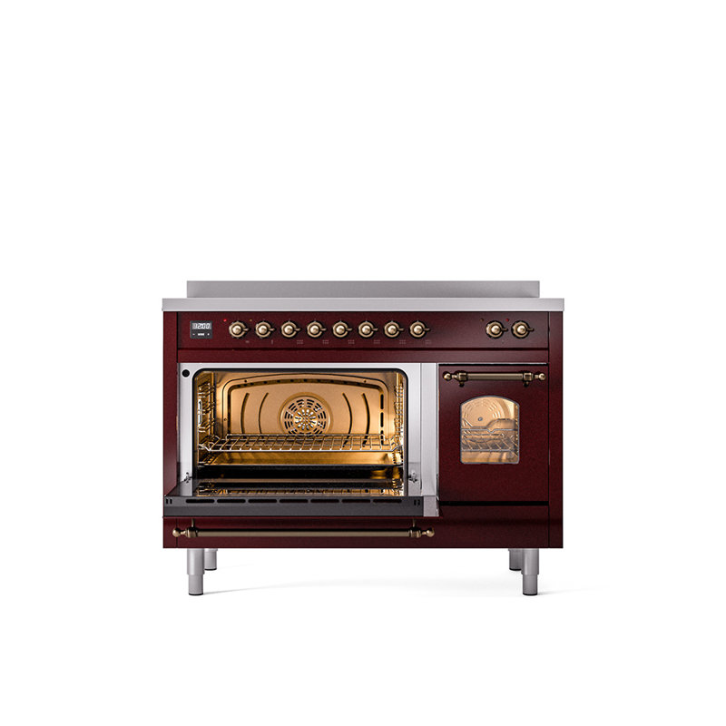 ILVE Nostalgie II 48 in Induction Range, Burgundy/Bronze