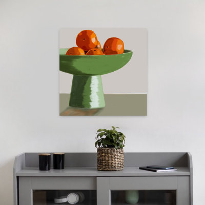 «Green Bowl Oranges», art minimaliste contemporain coloré, art mural