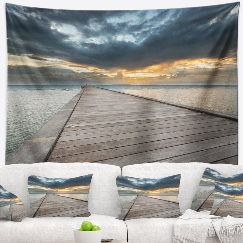 Tapisserie de plage coucher de soleil dans le koh samui thaïlande, H 32 po x l 39 po