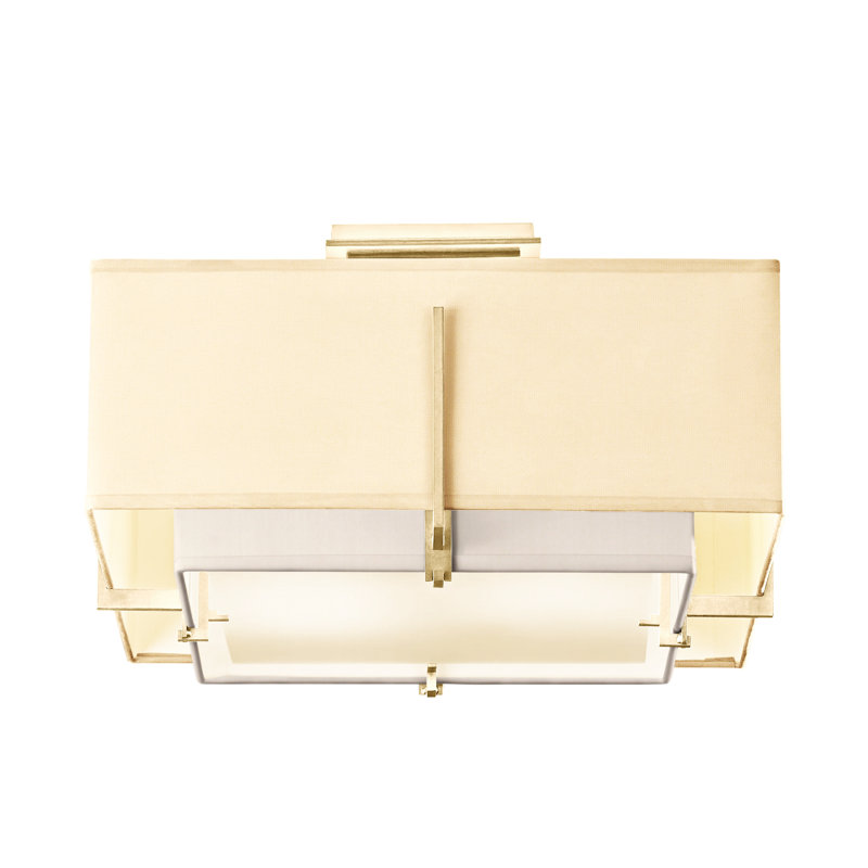 Exos 2 - Light Semi Flush Mount, Flax, Modern Brass