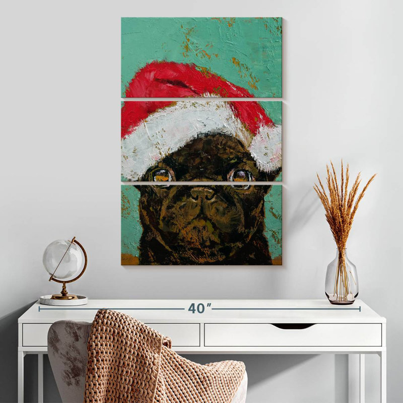 Lelend Santa Pug, 32" H x 20" W
