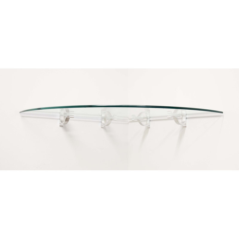 Tablette d'angle en verre, Chrome