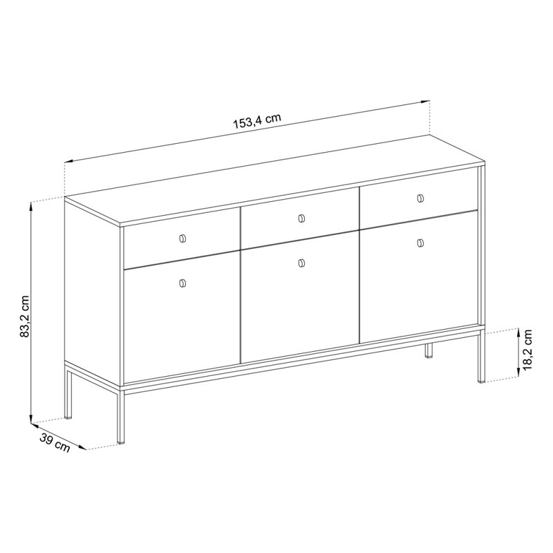 Mickyle 153.4cm Sideboard, Beige