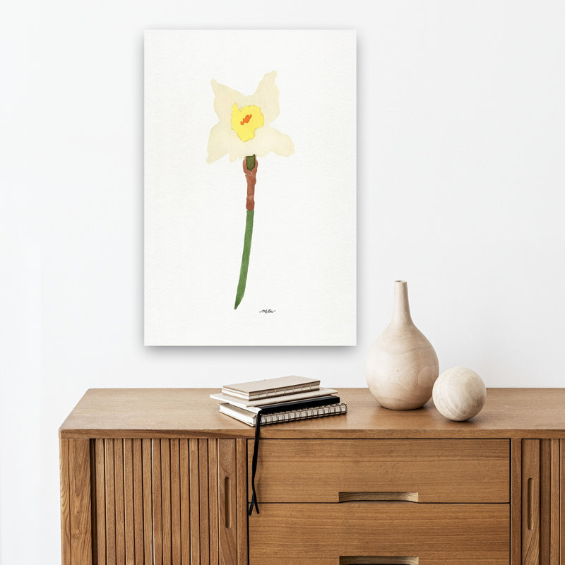 Fleurs fraîches de jonquille délicate, minimaliste, minimaliste, jonquille, nature, art mural, H 18 po x l 12 po