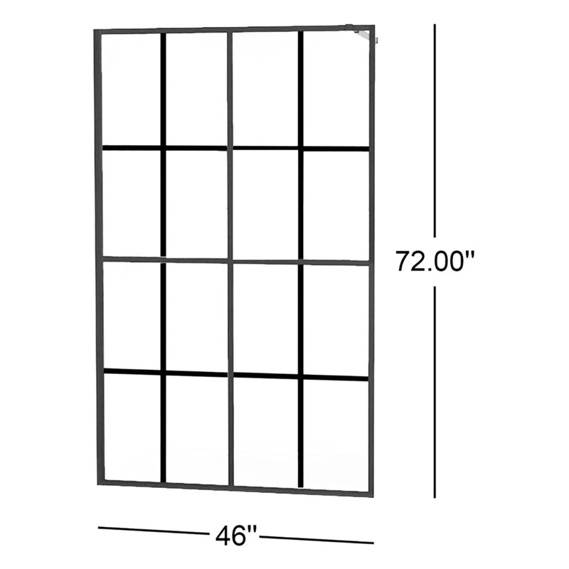 46'' W x 72.00'' H Wet Room Glass Screens with Glass