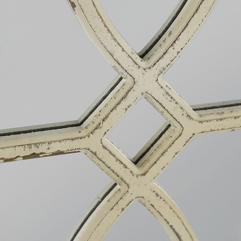 Miroirs muraux rectangulaires en bois avec cadre blanc vieilli, Blanc