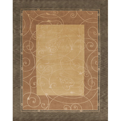 Presidential Hand Knotted Oriental Area Rug in Gold