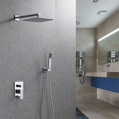 Complete Shower System with Rough-in Valve with 12 Inches Rain Shower Head