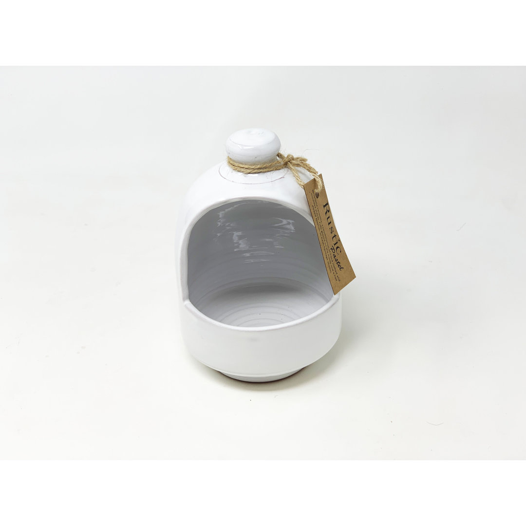 Verano Spanish Ceramics Salt Pig - Rustic Pastel, White Ceramic, Extra Small - Image 3
