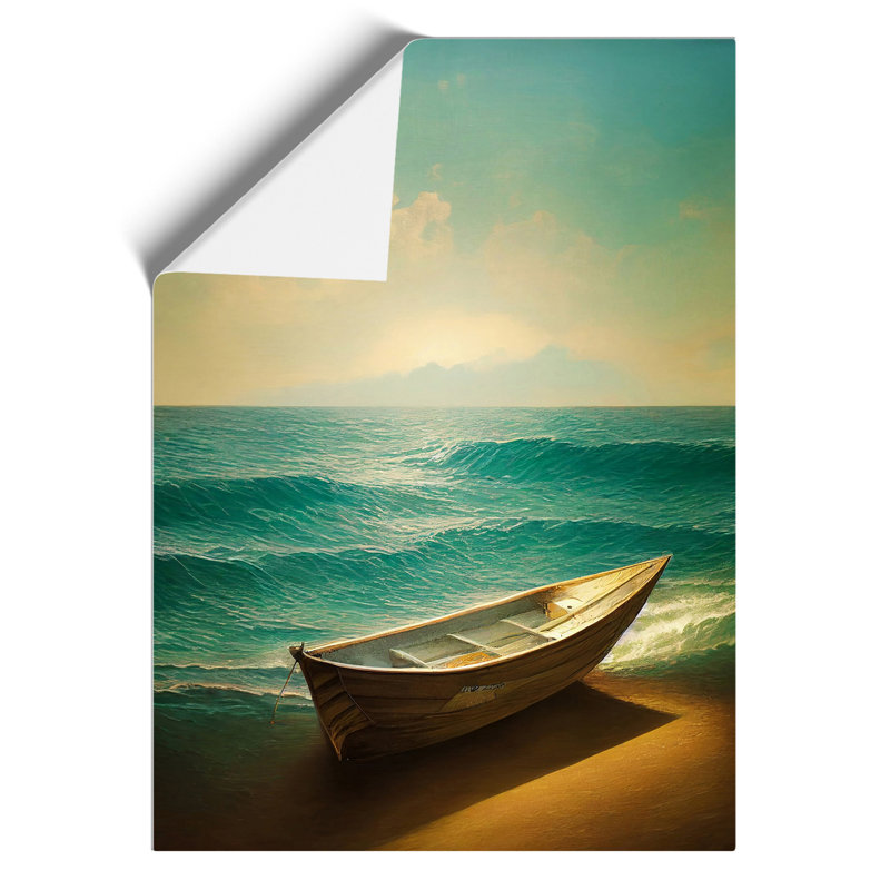 Boat on the Beach - Wall Art, Paper, 42cm H x 29.7cm W, No Matte