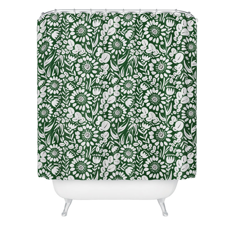 Rideau de douche Marta Barragan Camarasa, Blanc floral 17