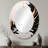 Black And Gold Wave - Modern Oval Wall Mirror-1293560428