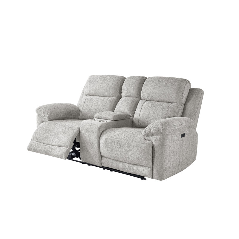 2-piece Upholstered Power Reclining Living Room Sofa Set(recliner Sofa And Recliner Loveseat), Light Gray