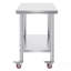 Table de travail en acier inoxydable 36 x 24 pouces avec 4 roues Table de préparation commerciale avec roulettes Table de travail robuste pour restaurant de cuisine commerciale, table
