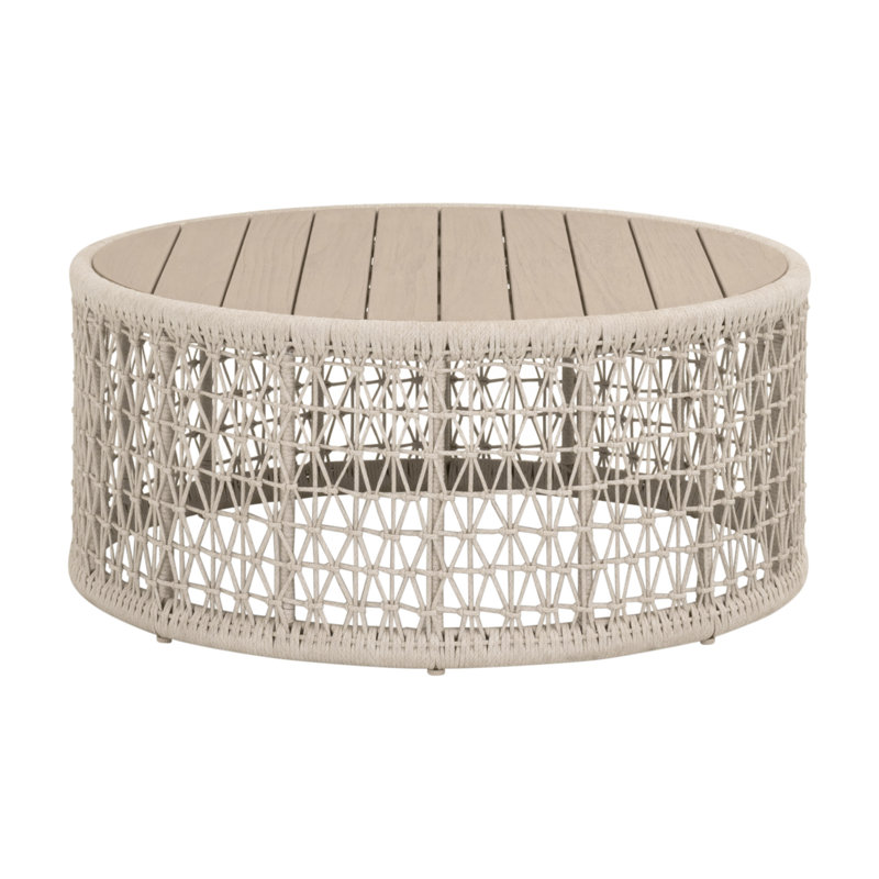Table basse ronde en tricot pour l'extérieur