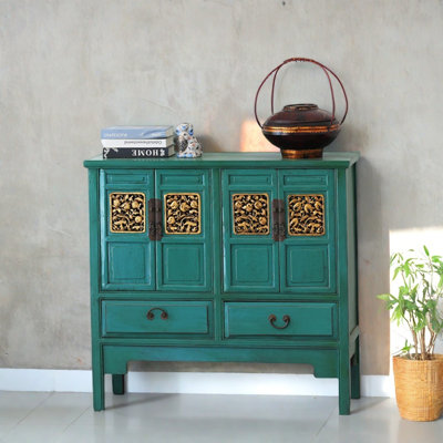 Armoire d'entrée bleu paon
