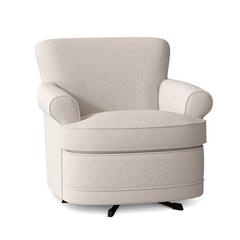 Maxton Upholstered Swivel Armchair, Snow Crypton Performance; 0884-91