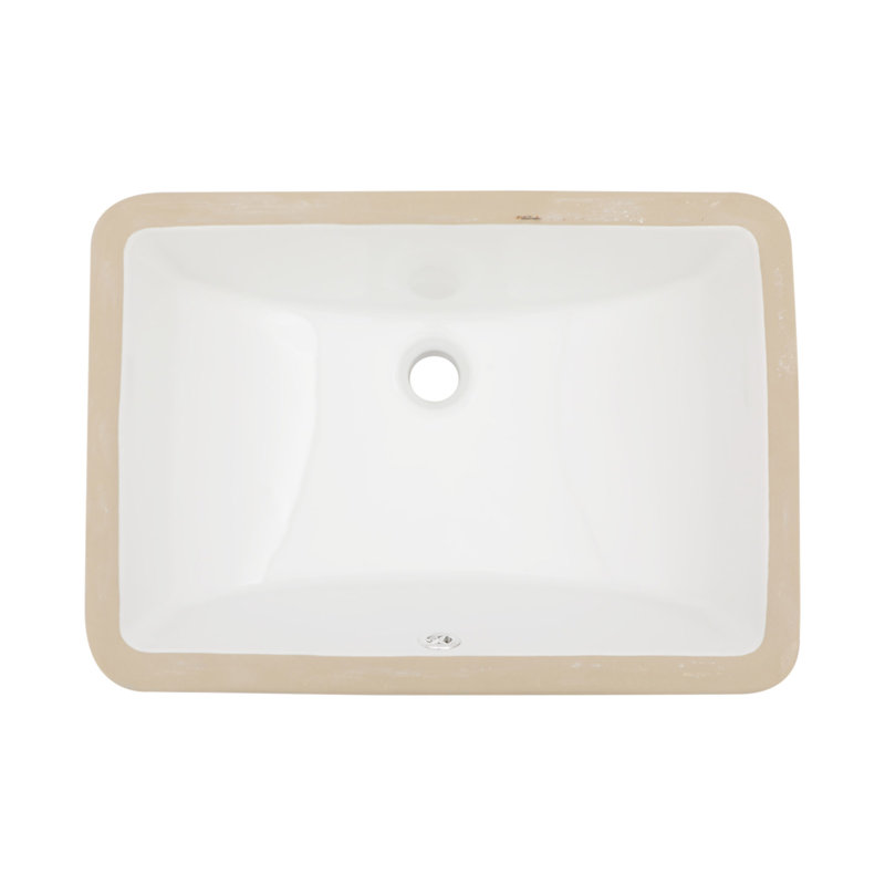 Lavabo de salle de bain rectangulaire encastré en céramique blanc 19,7 "x 14" avec trop-plein