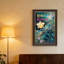 Orchidée blanche brillante et fleurs de la passion sur toile or bleu sarcelle-655637600