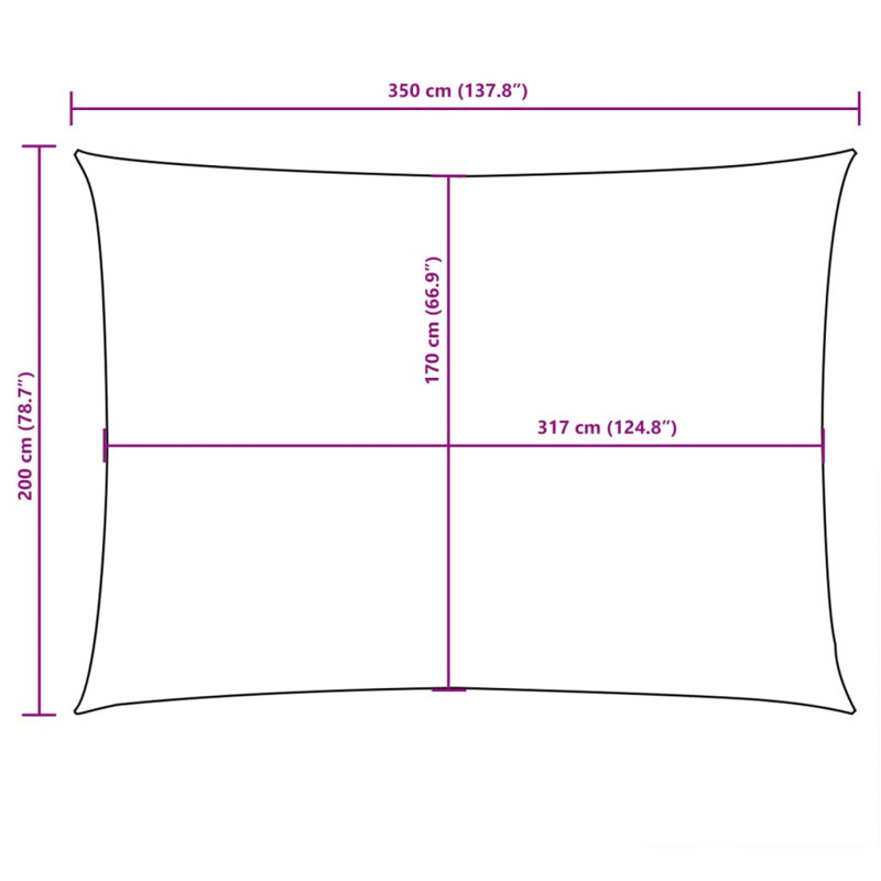 Pevely Rectangular Shade Sail, 3.5m W x 2m L, Anthracite