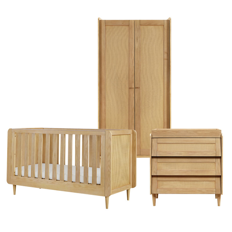 Tutti Bambini Japandi 3pc Room Set, Light Oak