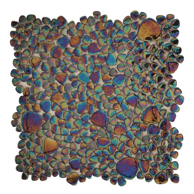 Glass Tile Love 12x12 Pebble Mosaic 10.76 sqft/case, Ideal for Kitchen Backsplash Bathroom Pool Tile