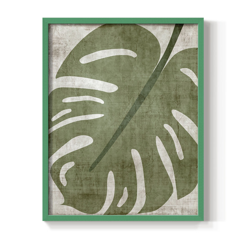 «Island Greenery II», reproduction encadrée - bois massif, H 30 po x l 24 po, Vert