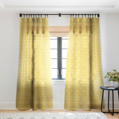 Lisa Argyropoulos Lola Yellow 1pc Sheer Window Curtain Panel