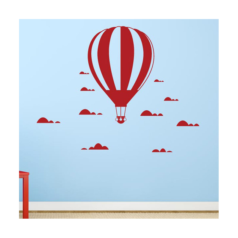 Abstract Wall Decal, Dark Red