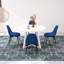 Ensemble de salle à manger 5 pièces, table ronde à tréteaux et 4 chaises élégantes, bleu-211364505