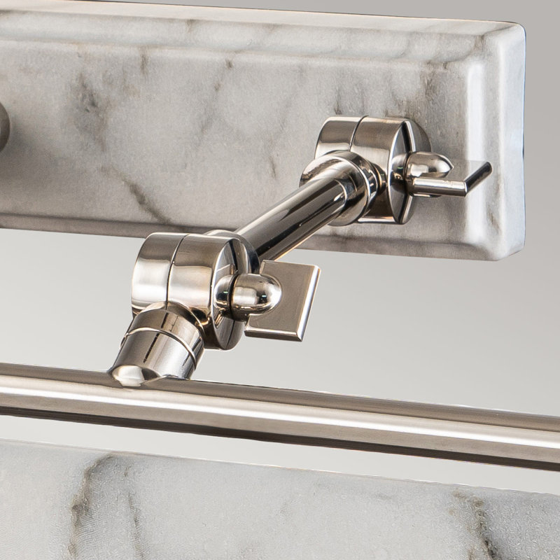Winchfield Large Picture Light in Polished Nickel and White Marble