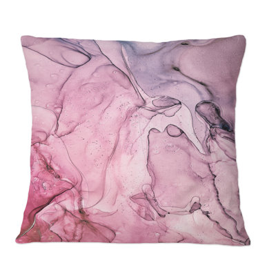 Coussin décoratif rose et bleu à motif abstrait II