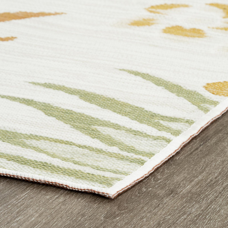 Valery Floral Reversible Flatweave Polypropylene Indoor / Outdoor Area Rug - Orange , Runner 2'8'' x 7'3''