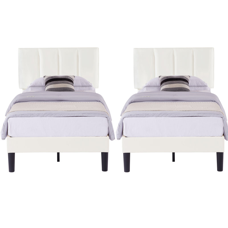 Wiebe Upholstered Platform Bed, White