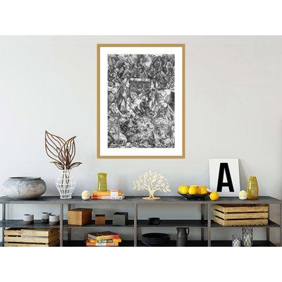 Scene from the Apocalypse The Opening of the Seventh Seal The Seven Angels with the trumpets Latin edition by Albrecht Dürer -Framed Giclee Print