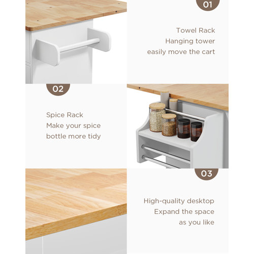 Red Barrel Studio® Solid Wood Kitchen Island & Reviews | Wayfair