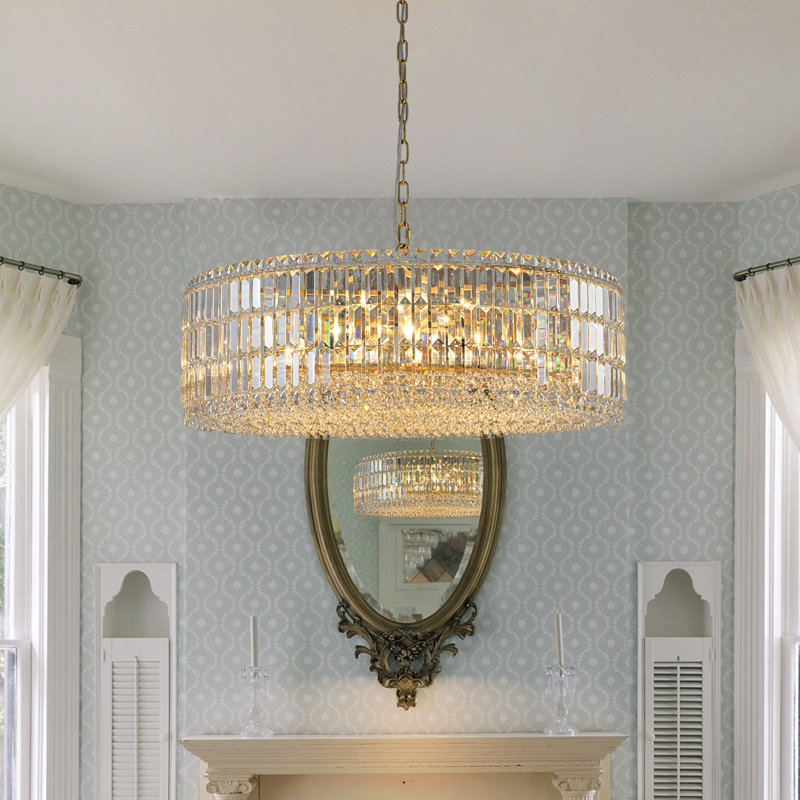Lustre tambour à intensité variable Gormady, Or, 12, H 9,8 po x l 31,5 po x P 31,5 po