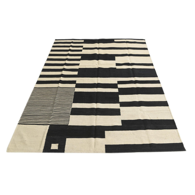 Tapis noir et blanc Ponce