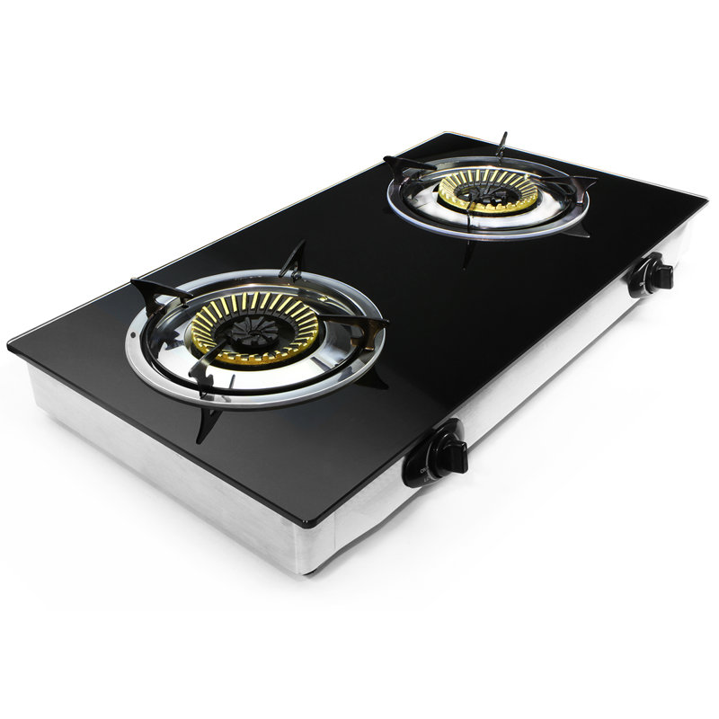 XtremepowerUS Dual Burner Gas Stove with Auto Ignition