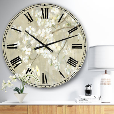 Horloge murale Swigart Dogwood in Spring Neutral