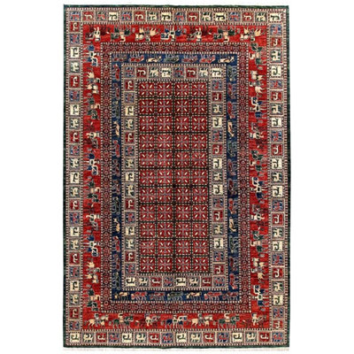 Aryana Wool Southwestern Area Rug in Red