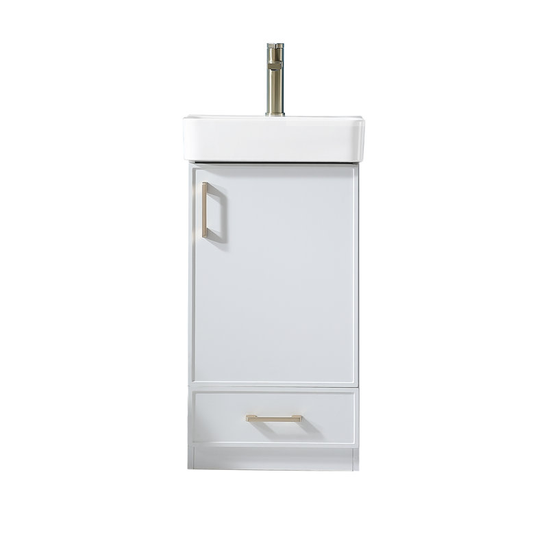 18'' Modern Free-Standing Single Bathroom Vanity Set, White