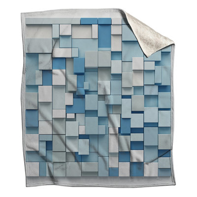 Blue White Rectangular Blocks Blankets