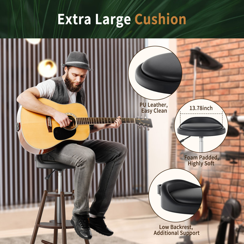 Guitar Bench Adjustable Guitar Foot Stool Foldable Iron Rest For