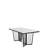 Ricardo Marble Rectangle Top Dining Table  – White Marble Top with Matte Black Base