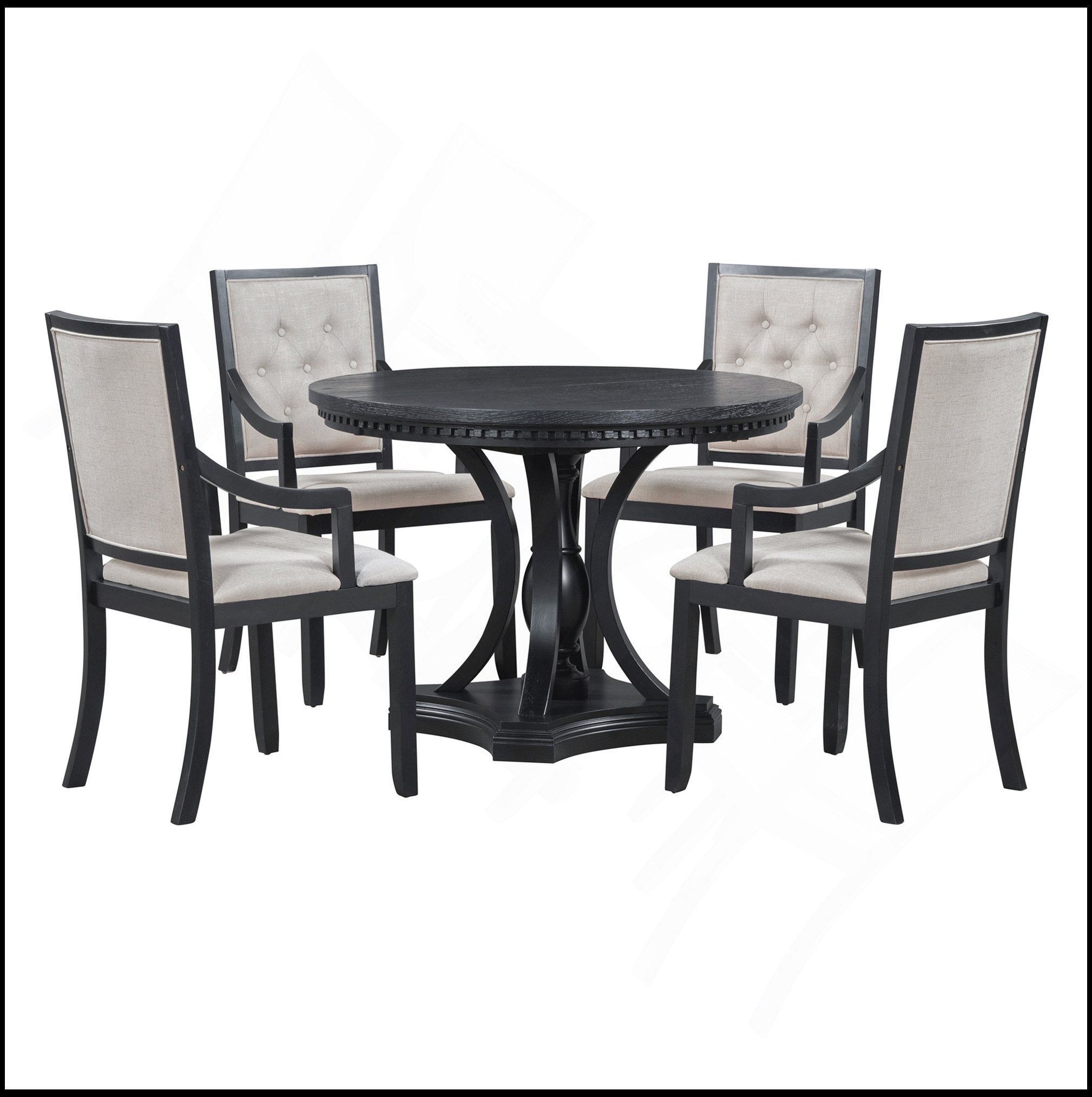 Ophelia & Co. Retro 5-Piece Dining Set Extendable Round Table And 4 ...