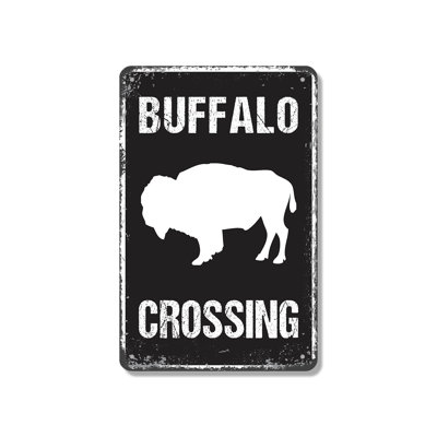 Enseigne fantaisie en aluminium 10 po x 14 po Buffalo Crossing