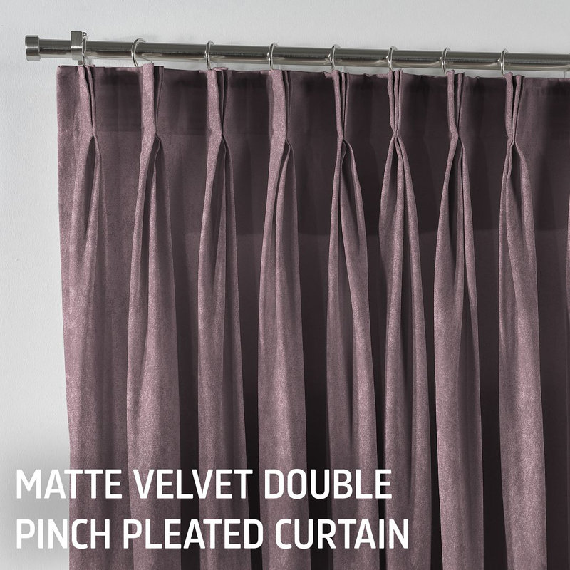 Room Darkening Single Curtain Panel, 245cm Width x 295cm Drop, Light Lavender